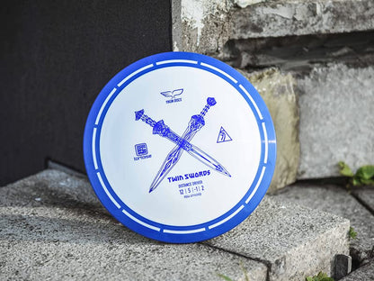 yikundiscs Yikun Twin Swords Understable Distance Driver| Pro Worlds 2025 Limited Edition | Beginner-Friendly Max-Distance Disc | Wind-Resistant & Easy-Glide Control | PDGA Approved 170-175g - color: blue