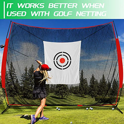 Golf Target Hitting Cloth - 6 X 5 FT White Fast Setup Sturdy Practice Trainers Basement Yard for Golfers Adults Players Teens Gifts