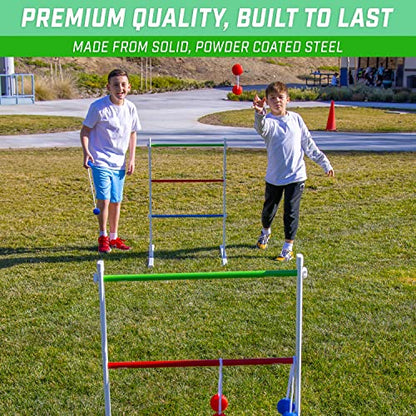 GoSports Portable Ladder Toss Game Set For Family and Friends - Durable Steel Construction and Easy Setup for Adults and Family - Backyard Toss Game for Family Party, Cookouts & Beach Fun