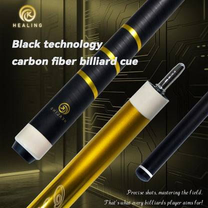 100% Carbon Fiber Shaft Billiard Cue 58" 19-21oz 1/2 Joint Carbon Fiber Pool Cue Stick 12.9mm Cue Tip - color: Yellow
