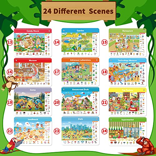 Elfew Search and Find Reusable Activity Book, Travel Toys for Toddlers 3-5, Wipe Clean Educational Toys for 3+ Year Old, Kids Airplane Car Road Trip Travel Essentials, Car Games for Kids Ages 4-8