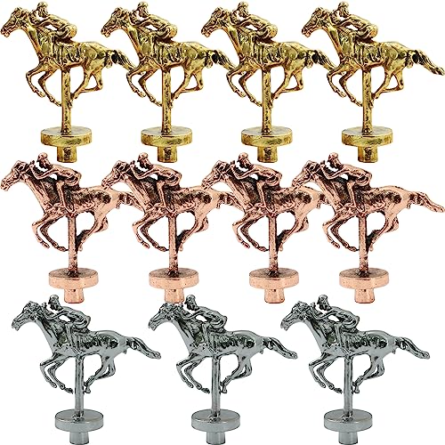 0.27IN-11 Metal Horses for Horse Racing Board Game-3 Colors Large Metal Horses Set with Gold 4+Rose Gold 4+Silver 3-Classic Style Collection Souvenirs .(0.27IN Large Circular Bottom Column) - color: 11 Large Horses