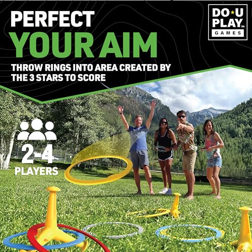 Trigo Portable Ring Toss Game - Indoor and Outdoor Party Games for Kids and Adults - Perfect for Backyard, Camping, Tailgating, Beach, and Indoor Play - 2 to 4 Players - Ages 3+