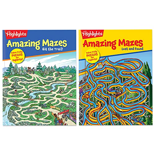 Highlights for Children Amazing Mazes Expert Maze Books for Kids Ages 6 and Up, 144 Pages, 2-Pack of Activity Books for Kids, Screen Free Fun and Challenging Mazes