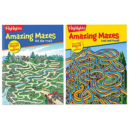 Highlights for Children Amazing Mazes Expert Maze Books for Kids Ages 6 and Up, 144 Pages, 2-Pack of Activity Books for Kids, Screen Free Fun and Challenging Mazes