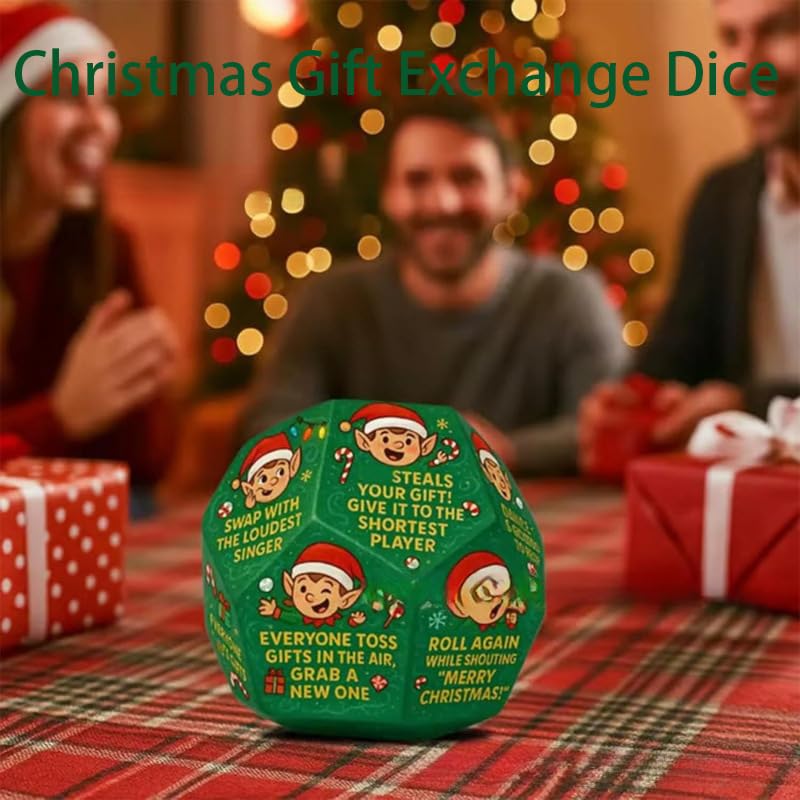 Hilarious Exchange Party Game Dice, Exchange Gifts Family Game, Christmas Stocking Stuffers White Elephant Gifts for Teens Adults, Gift Exchange Dice for Family Friends Holiday Xmas Party Supplies - style: Christmas Gift Exchange Party Game Dice