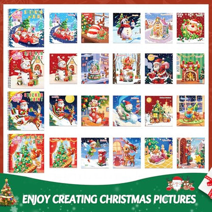 CutteeyFyry 4PCS Paint by Number Sticker Book - Christmas Crafts & Acitivity Puzzles Book for Kids Ages 4-10, Travel Toys for Road Trip & Airplane,Perfect Christmas Gifts & Basket Stuffers for Kids - color: Christmas