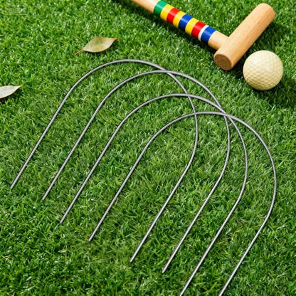 Set of 10 Croquet Wickets Replacement for Croquet Metal Hoops with Galvanized and Plastic Coating for Family Lawn Backyard Outdoor Game (Square) - size: Square