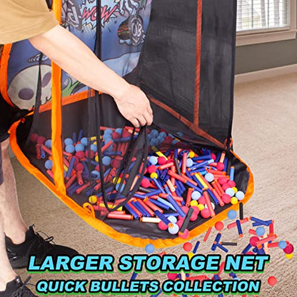 Quanquer Toy Foam Blasters Shooting Practice Target Compatible with Nerf Toy Blasters - Zombie Shooting Target Game with Net - Ideal Shooting Games Toy Gift for Boys Girls Indoor Outdoor Activity