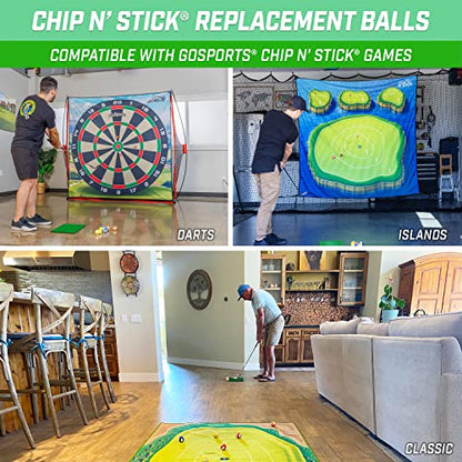 GoSports Chip N' Stick Replacement Sticky Golf Balls with Tote Bag - 16 Pack