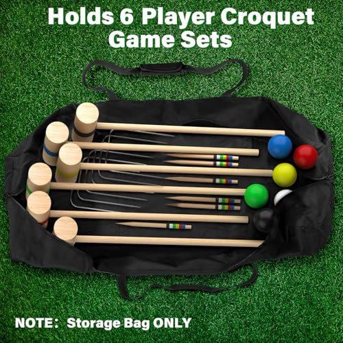 Cosmos 40'' Croquet Set Carrying Bag Croquet Mallet Storage Goalball Bat Organizer for Holding 6 Players Set, Portable Croquet Stick Tote Large Sport Travel Duffle Bag