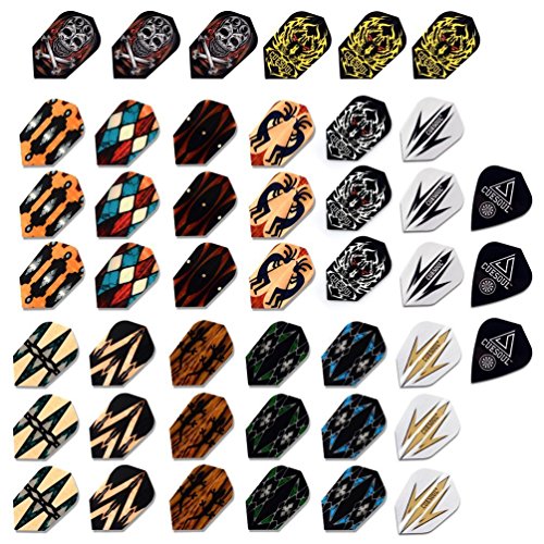 CUESOUL 10/15 Set Unique Design Slim Dart Flights Wholesale for Steel Tip Dart and Soft Tip Darts - color: Mixed Shape-45pcs