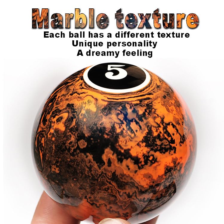 2-1/4" Premium Billiard Balls Set,Pool Ball,Marble-Swirl Style Billiards Ball Complete 16 Ball Set