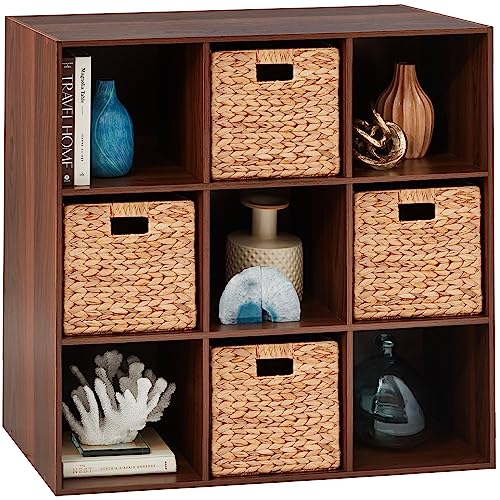 Best Choice Products 9-Cube Storage Organizer, 11in Shelf Opening, Bookcase, Display Shelf, Customizable w/ 3 Removable Back Panels - Walnut - color: Walnut, size: 9-Cube, 11in Shelf Opening, No Legs