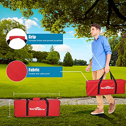 Outdoor Games Ladder Toss Indoor Game Set with 6 Soft Rubber Bolo Balls,Games for Adults, Kids, Family,Red&Blue&Green
