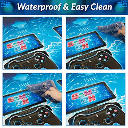DECORLIFE 3 Pack Video Game Party Tablecloth, 108 x 54 Inch, Waterproof and Table Covers for Gamer Birthday Party Supplies