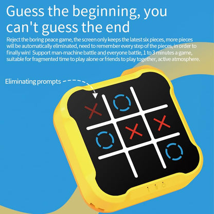 Tic Tac Toe, 4 in 1 Handheld Educational Game Machine, Electronic Tic Tac Toe Game for Education and Memory Growth, Home, Toy Board Game for Kids and Adults (Yellow) - color: Yellow