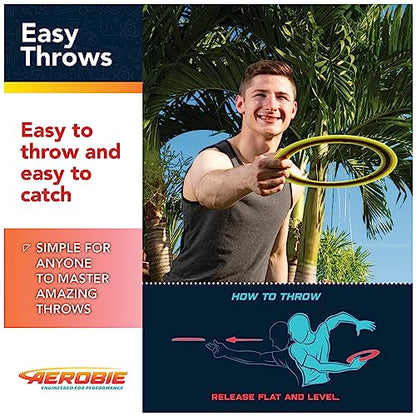 Aerobie Sprint Ring Outdoor Flying Disc, 10 Inches, Yellow
