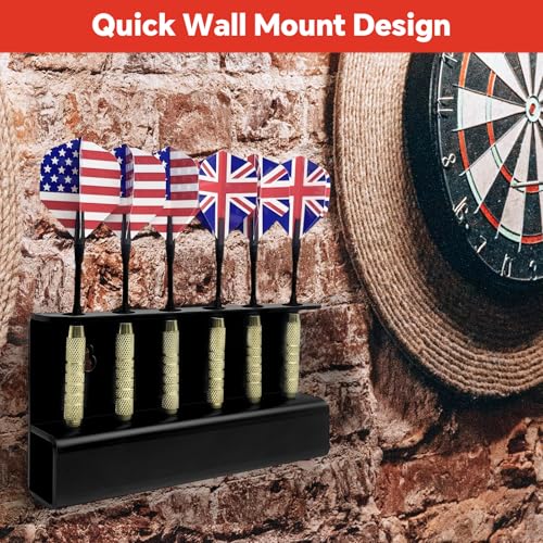 Black Acrylic Dart Holder Wall Mount, Stylish Display & Storage Solution for 12 Darts (Darts Not Included)