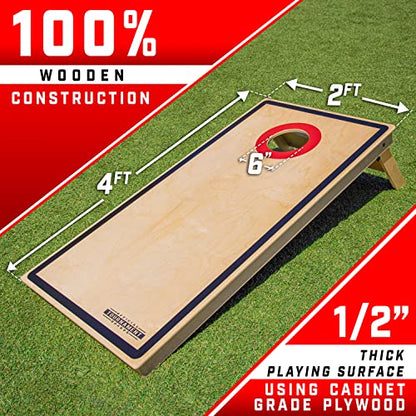 GoSports Tournament Edition Regulation Cornhole Game Set - 4 ft x 2 ft Wood Boards with 8 Dual Sided (Slide and Stop) Bean Bags - style: PRO Tournament Edition
