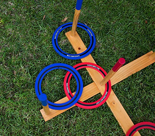 Yard Games Giant Ring Toss with Soft-Touch Tossing Rings and Finished Wood Target