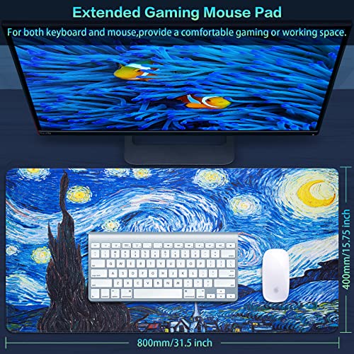 Canjoy Gaming Mouse Pad, Large Extended Mouse Pad Big Computer Mousepad for Home Office Gaming Work 31.5x15.7inch - color: Starry Night