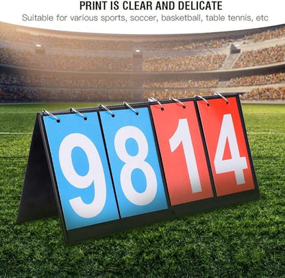 Portable Table Top Scoreboard Flipper, Multi Sports Score Flip Scoreboard, Red and Blue
