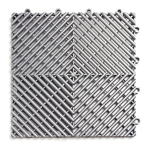 Big Floors RaceDeck Garage Floor Tiles, Interlocking Garage Flooring, Free-Flow Self-Draining Non-Slip Heavy-Duty Copolymer Modular Tile, Easy Install (Alloy, 24 Pack of 12 x 12" Tiles, 24 Sq Ft) - color: Alloy, size: 24 Pack