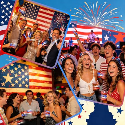 100pcs Independence Day Party Favors, LED Finger Lights for Kids, Glow in the Dark 4th of July Party Supplies, Patriotic Goodie Bag Stuffers Classroom Prizes, Carnival Concert Accessories - style: Red+Blue+White-100