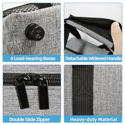 ALSLEA Single Bowling Ball Bag 1 Ball Extra Ball Organizer with Padded Ball Holder, Portable Small Zipper Case with Mesh Pocket, Bowling Gifts for Men, Kids, Beginners (Gray)
