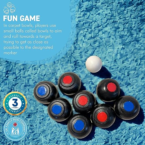 Thorness DRAKES CARPET BOWLS | Indoor bowls set | Bowls game for adults and children | CARPET BOWLS GIFT | French boules set | Each bowl is 2 inches in diameter.