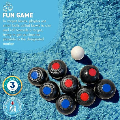 Thorness DRAKES CARPET BOWLS | Indoor bowls set | Bowls game for adults and children | CARPET BOWLS GIFT | French boules set | Each bowl is 2 inches in diameter.