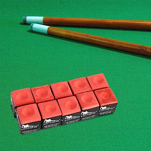 HMQQ Pool Cue Chalk – 12 Pack Billiard Chalk, Low Dust & Anti-Slip Cue Chalk for Smooth, Accurate Shots – 6 Colors Available for Pool Lovers, Home Tables & Clubs - color: Dark Red
