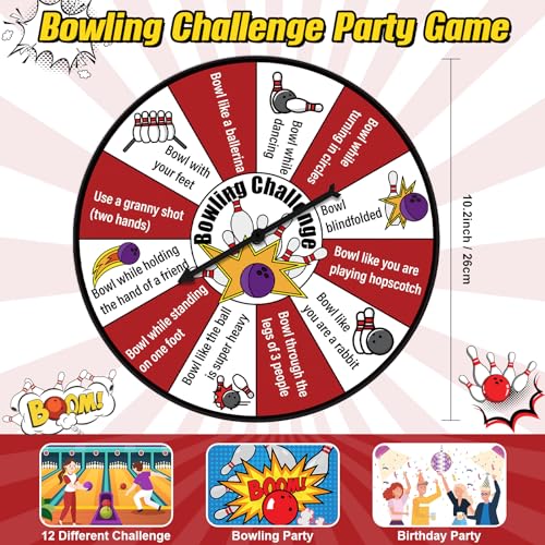 HyDren Bowling Challenge Game Spinner for Mini Party Favors Bowling Birthday Party Favors Birthday Supplies for Boys Girls