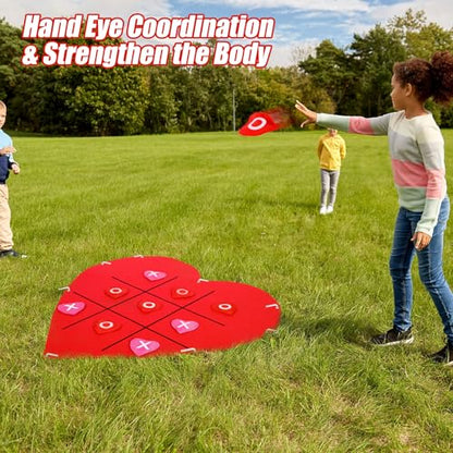 Libima 3.28ft Mother's Day Tic Tac Toe Game Bean Bag Toss Giant Outdoor Games for Couple Adults Family Large Party Yard Lawn Backyard Games Tic Tac Toe Party Favor for Camping Indoor Supplies