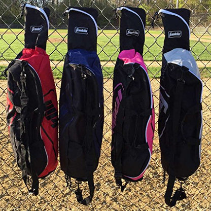 Franklin Sports Youth Baseball + Softball Bat Bag - Boys + Girls Tee Ball, Softball + Baseball Bag for Kids - color: Pink