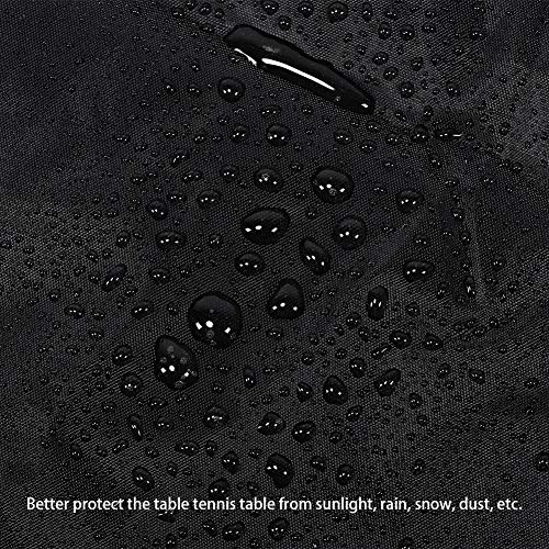 Haofy Table Tennis Table Cover Outdoor Table Cover Waterproof Dustproof UVproof,Includes Storage Bag,Black