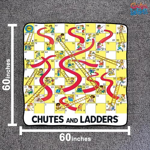 Chutes & Ladders Blanket | Chutes & Ladders Game Board | Giant Chutes and Ladders Throw Blanket Board Game | 60" X 60" | Officially Licensed