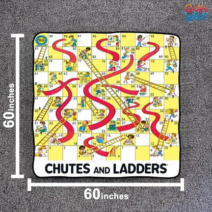 Chutes & Ladders Blanket | Chutes & Ladders Game Board | Giant Chutes and Ladders Throw Blanket Board Game | 60" X 60" | Officially Licensed