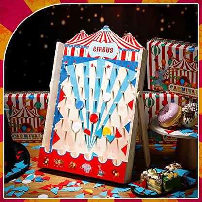 Fulmoon Disk Drop Game with 8 Disks Halloween Carnival Circus Theme Christmas Party Fun Wood Family Board Game for Birthday Party Decorations Supplies Activities(15.7 x 10 Inch) - size: 15.7 x 10 Inch