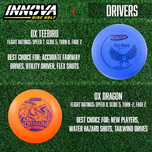 Innova Disc Golf Set 10 Pack – Disc Golf Starter Set for Beginners with Disc Golf Drivers, Mid-Ranges, Disc Golf Putters Disc Golf Starter Kit
