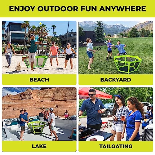 PaddleSmash - Pickleball Yard Game As Seen on Shark Tank - Beach, Backyard, Tailgate & Lawn, Outdoor Activities for Adults and Family - Easy Assembly - style: Without Paddles