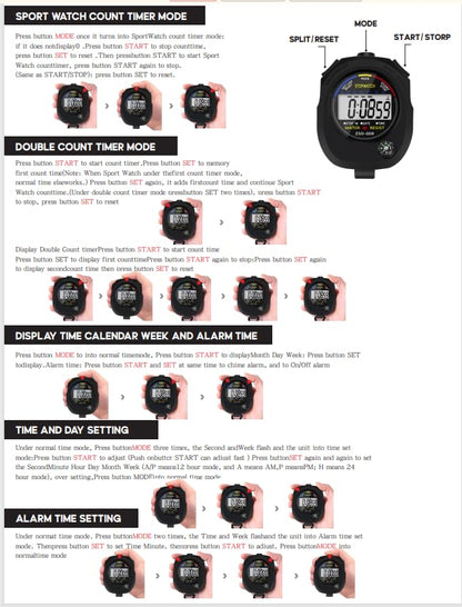 Pgzsy 2 Pack Multi-Function Electronic Digital Sport Stopwatch Timer, Large Display with Date Time and Alarm Function,Suitable for Sports Coaches Fitness Coaches and Referees,Pgzsy - style: 2pack