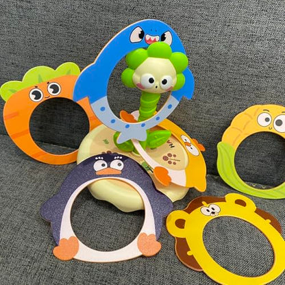 Ring toss Rings, Plastic Rings for Ring toss, Ring Game for Children, Birthday Gift, Tumbler Toy(Green (Sunflower)) - color: Green (Sunflower)