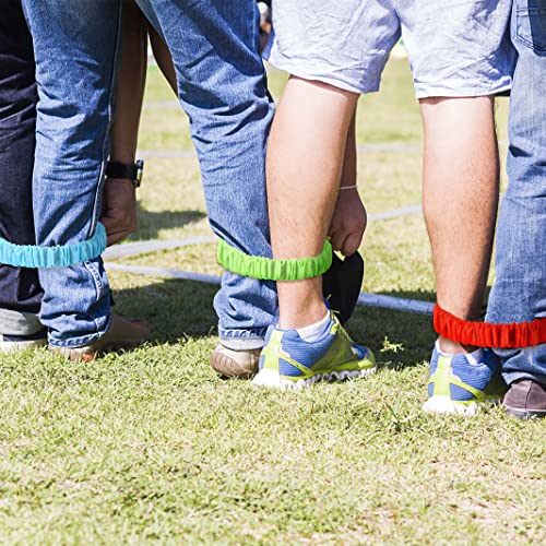 51 Pcs Carnival Outdoor Games Set Potato Sack Race Bags 3 Legged Race Bands Egg and Spoon Game Colorful Rings Cone Throwing Game with Prizes and Whistles for Family Yard Lawn Birthday Party Games