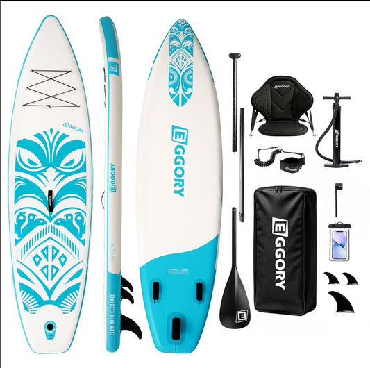 Inflatable Paddle Board,Stand Up Paddle Board Set, Extra Wide SUP Board with Removable Fin, Floating Paddle, Hand Pump, Waterproof Phone Pouch,Traveling Board - color: TT green/Kayak Seat