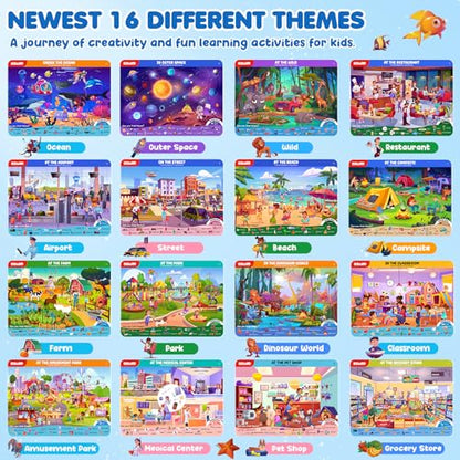 Search and Find Activity Books for Kids Ages 3-5, Travel Games Toys for Car Airplane, Road Trip Activities for Kids Games 4-8, Preschool Learning Activities, Educational Seek Game,Gifts for Boys Girls - style: Mixed Themes