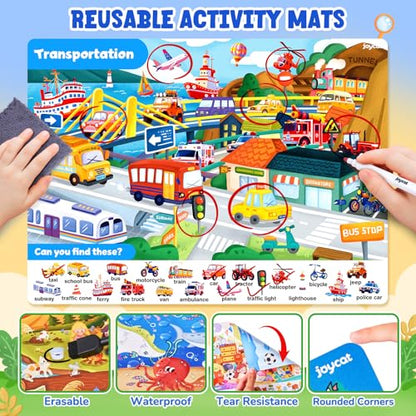 JoyCat Search and Find Activity Books, Preschool Learning Game Activities for Toddlers & Kids Ages 3-5, Travel Toys for Road Trip Car Airplane, Birthday Gifts for Girls and Boys 4-8 - style: Mixed Themes