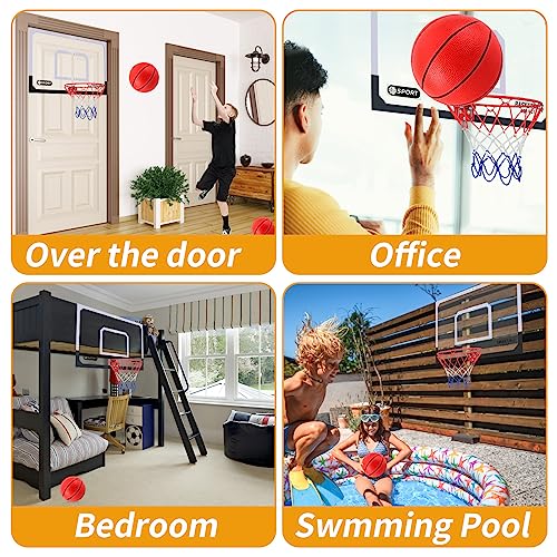 Upgrade Basketball Hoop Set - Extra Large 26" x 17" Pro Indoor Basketball Hoop for Door & Wall with 2 Balls, Complete Accessories, Basketball Toy Gift Perfect for Boys Girls Teens Adults - style: 26"x17" Basketball board