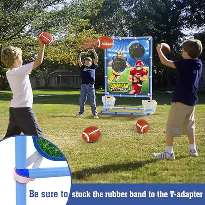 2 Pack of Kids Bow and Arrow Set, Football Toss Game with 4 Inflatable Balls